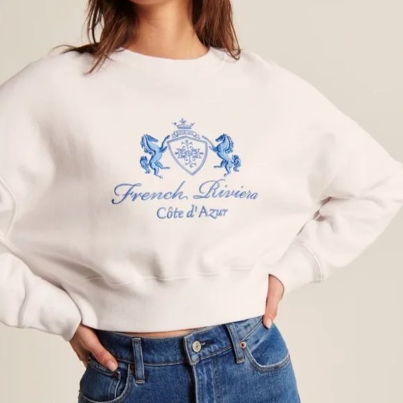 Abercrombie White French Riviera Sweatshirt - Picture 2 of 7